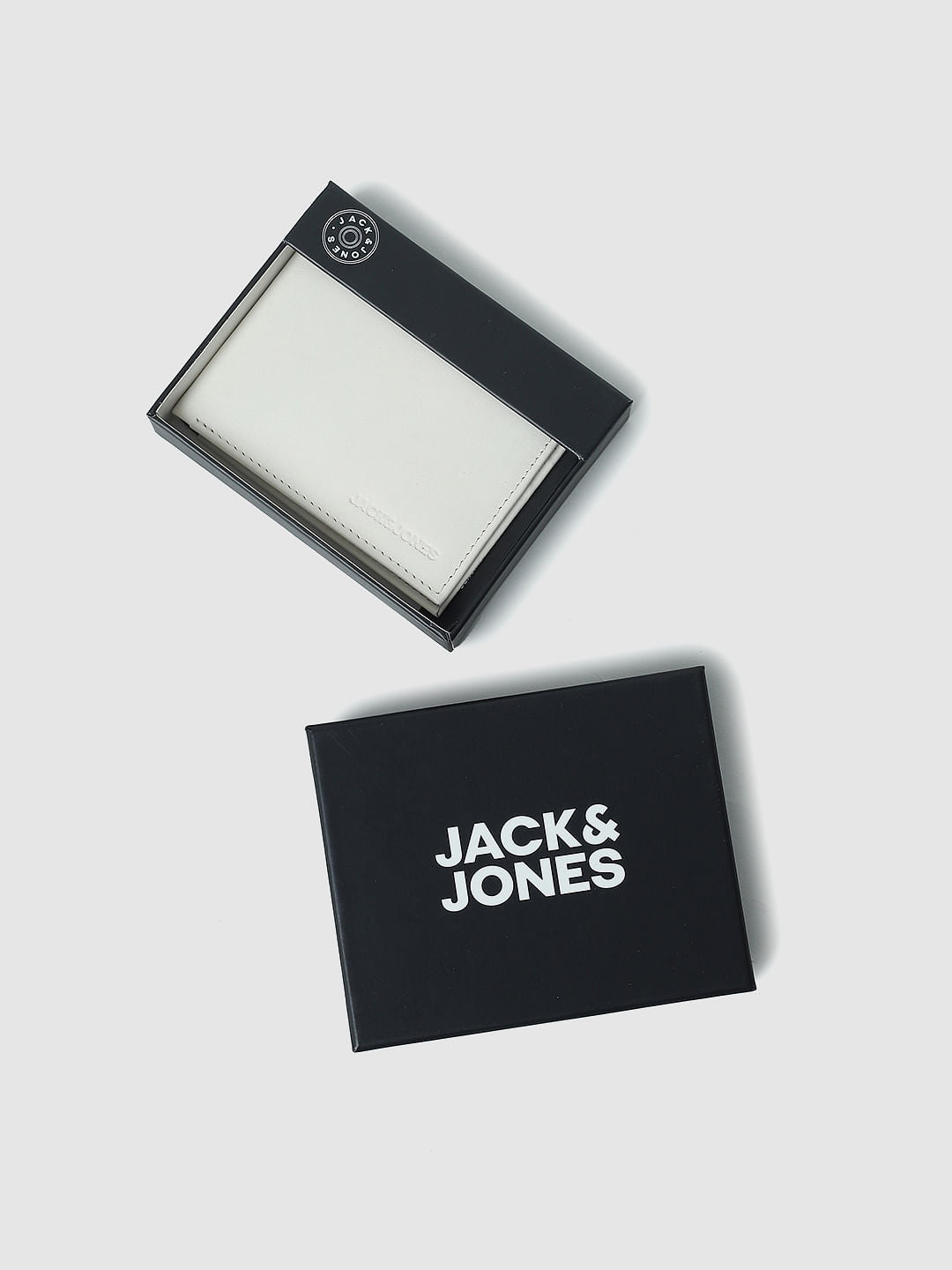 White Colourblocked Leather Wallet