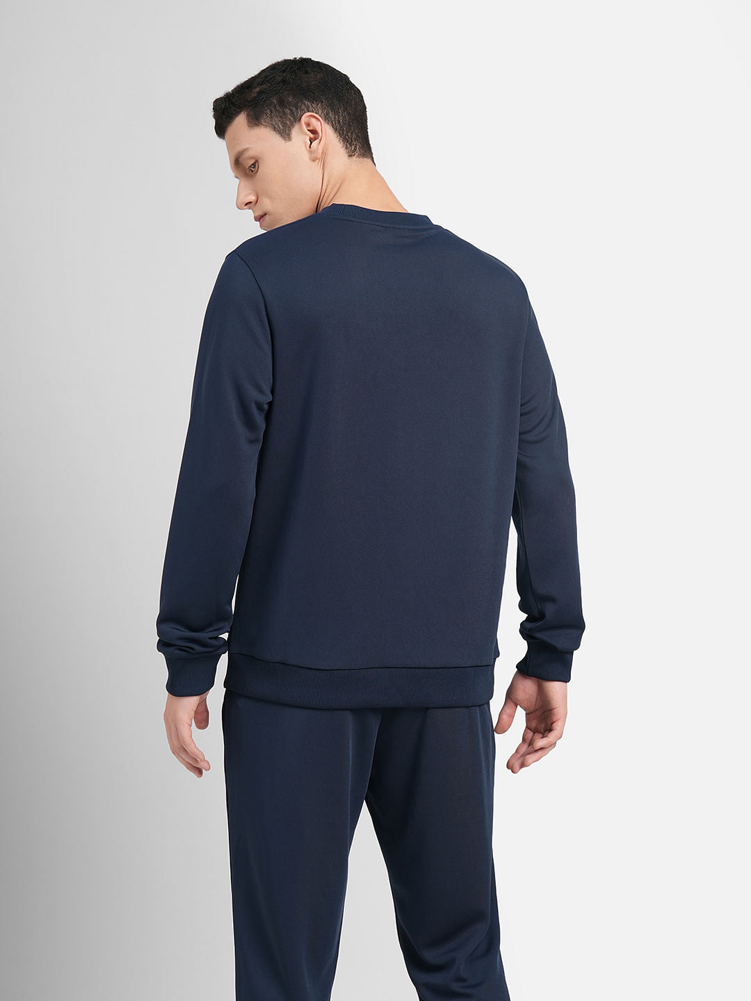 Navy Blue Logo Print Tracksuit
