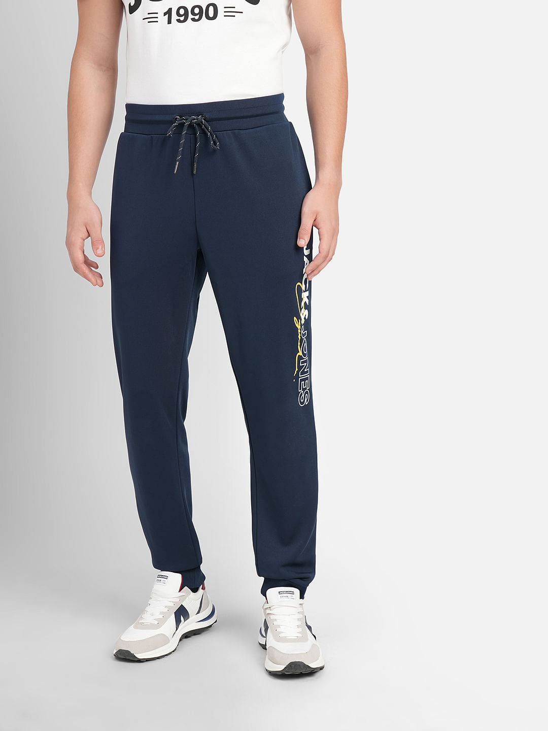 Navy Blue Logo Print Tracksuit