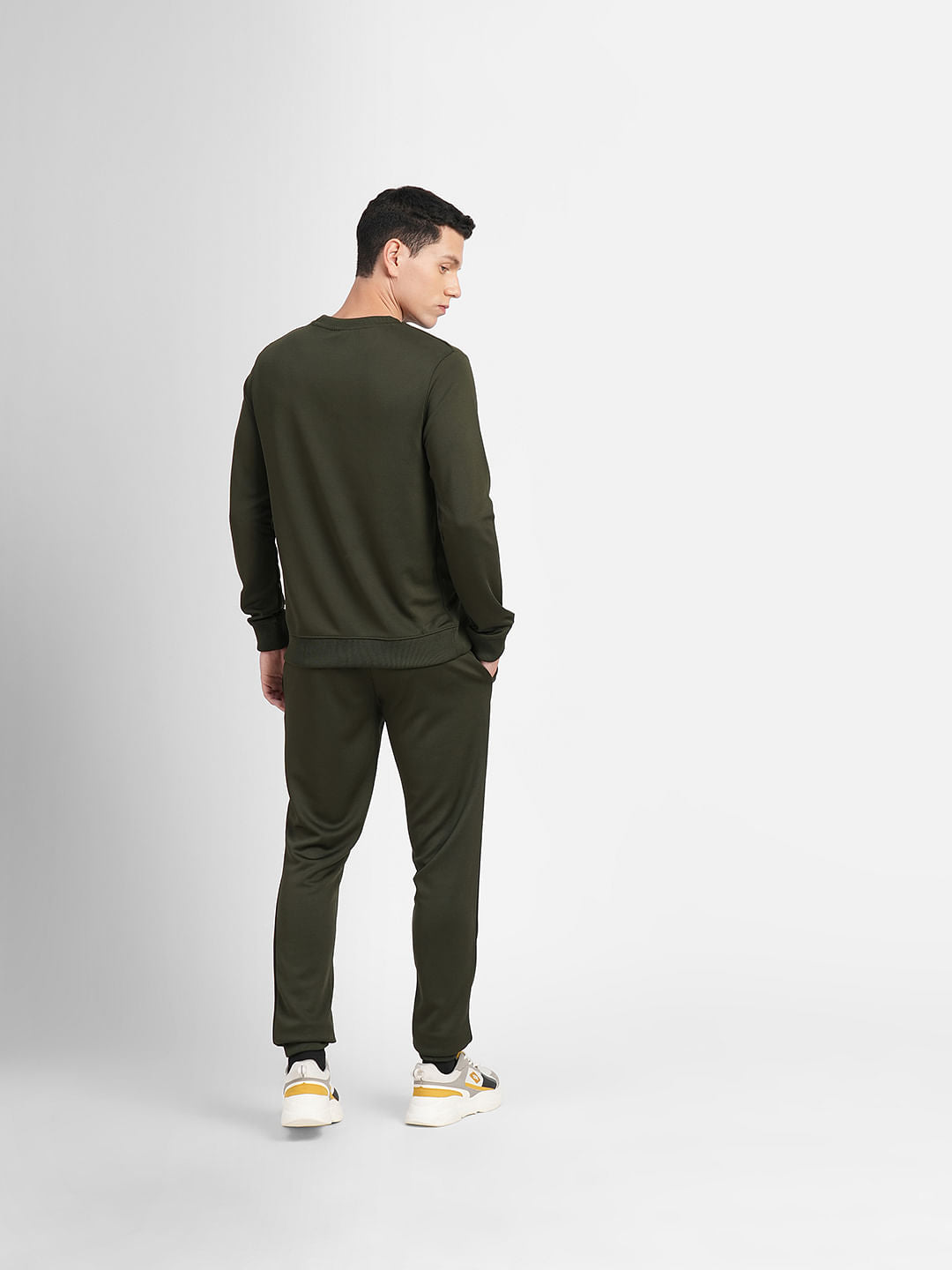 Dark Green Logo Print Tracksuit