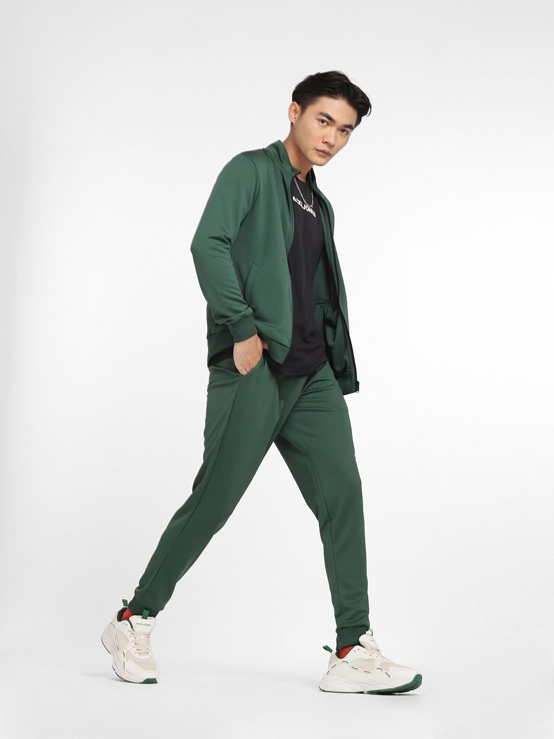 Green Logo Print Tracksuit