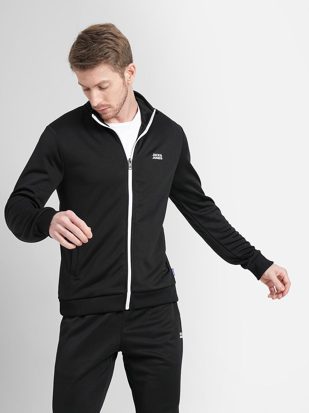 Black Logo Print Tracksuit
