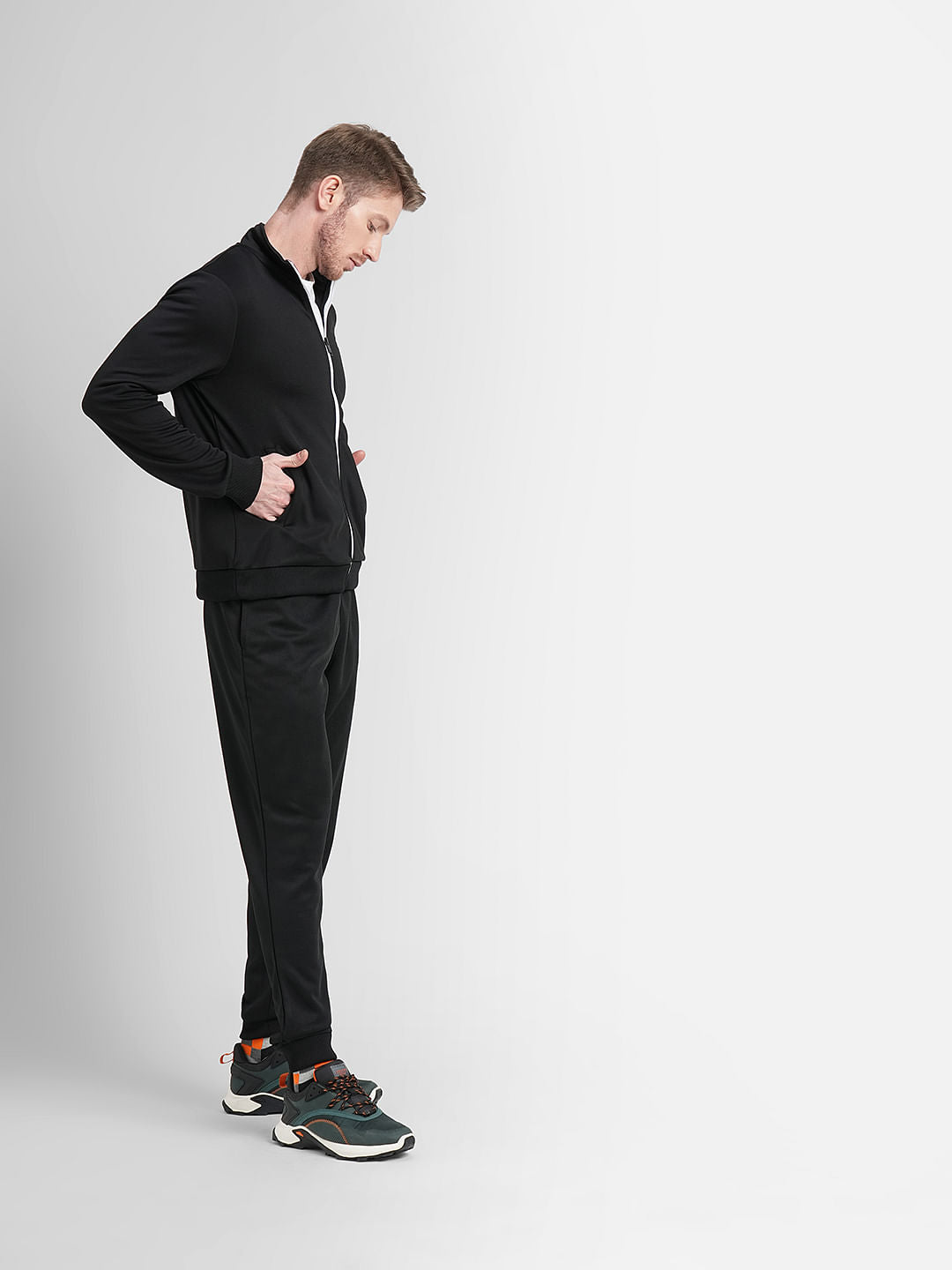 Black Logo Print Tracksuit