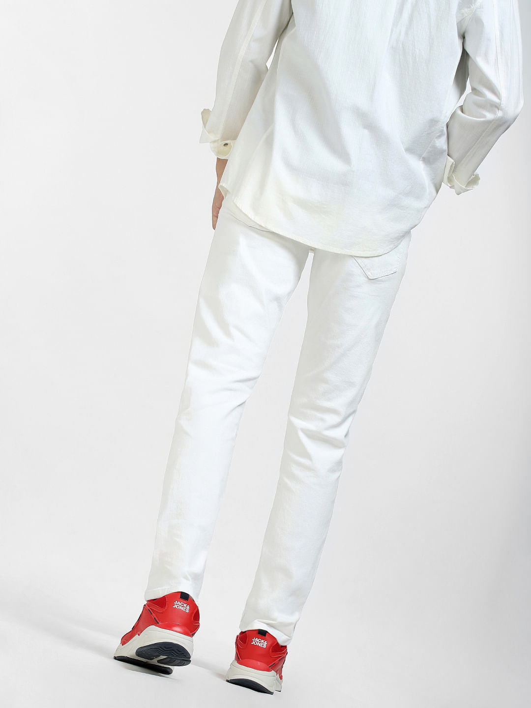 White Low Rise Ben Skinny Fit Jeans