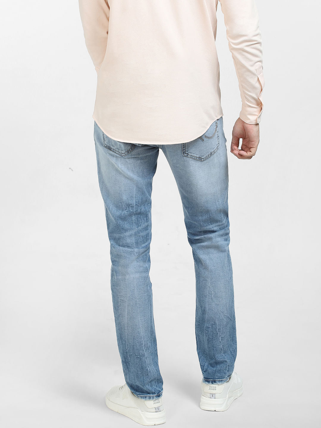 Blue Low Rise Distressed Ben Skinny Fit Jeans