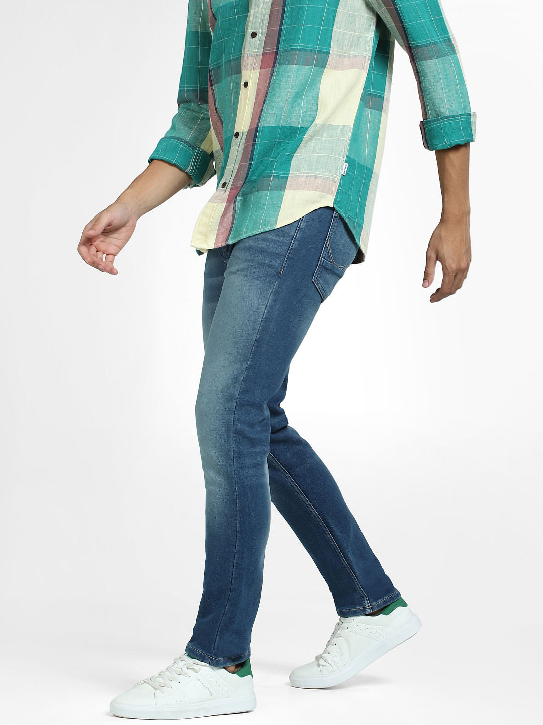 Blue Low Rise Washed Glenn Slim Jeans