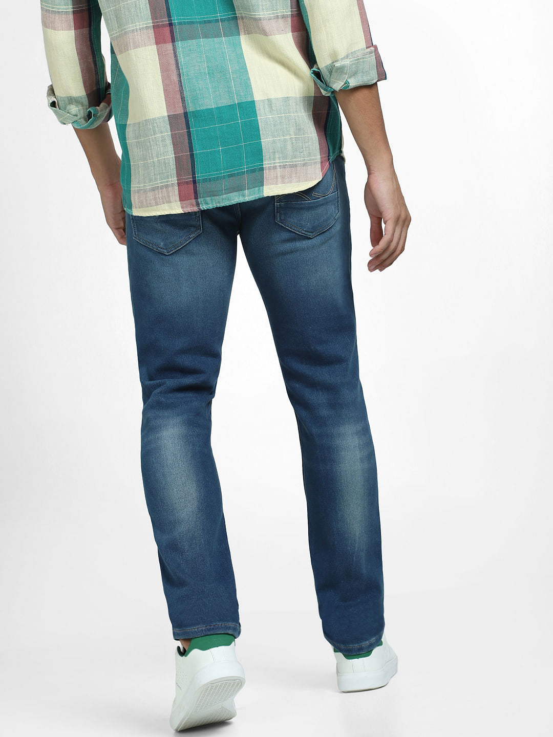 Blue Low Rise Washed Glenn Slim Jeans