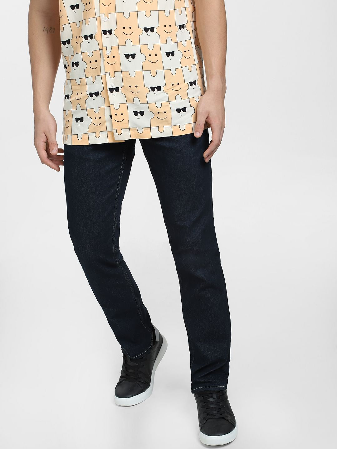 Dark Blue Low Rise Glenn Slim Fit Jeans