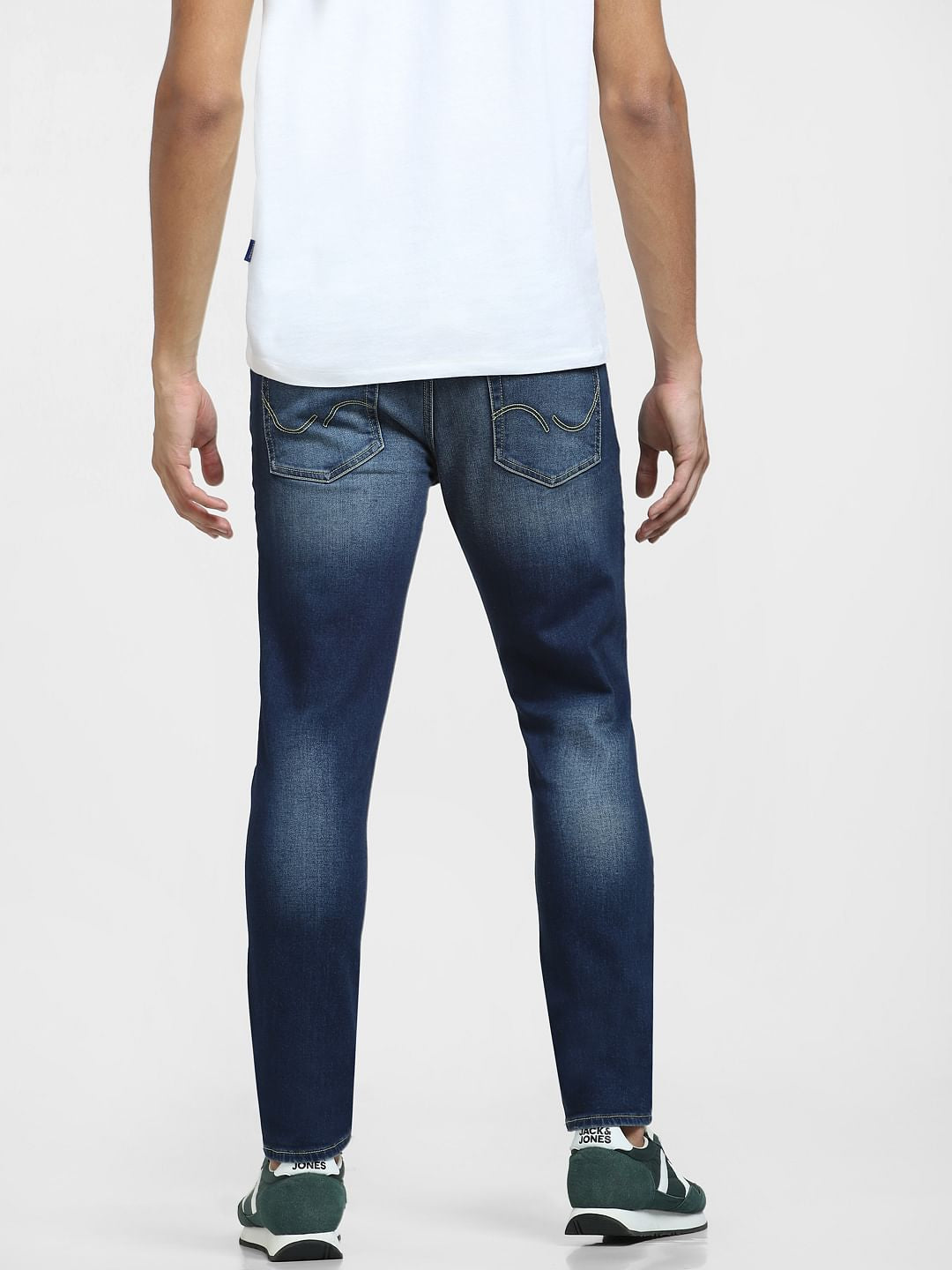 Blue Low Rise Washed Glenn Slim Fit Jeans