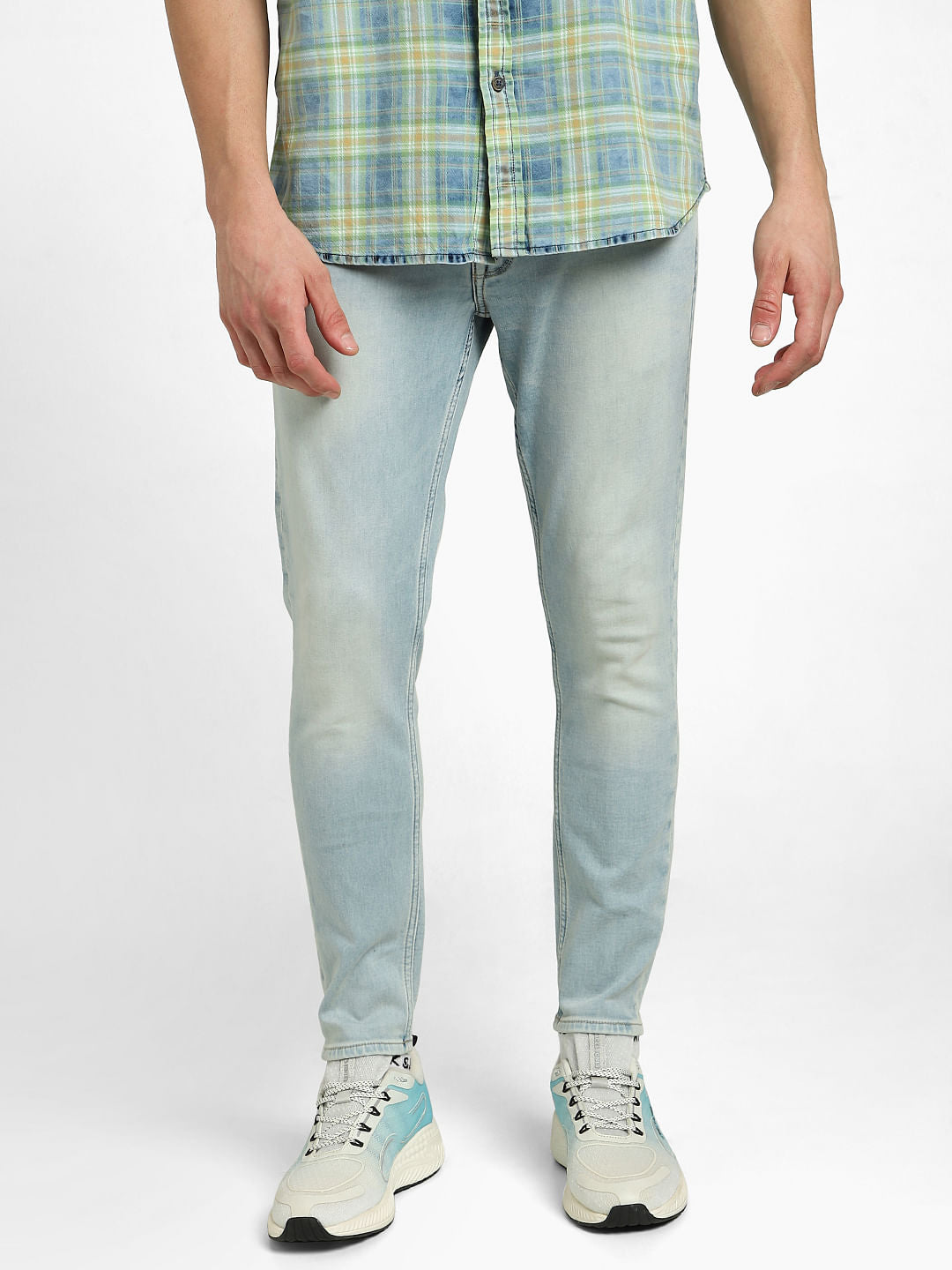 Light Blue Mid Rise Ben Skinny Fit Jeans