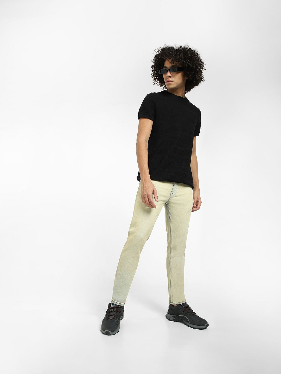 Blue Low Rise Heavily Washed Skinny Jeans