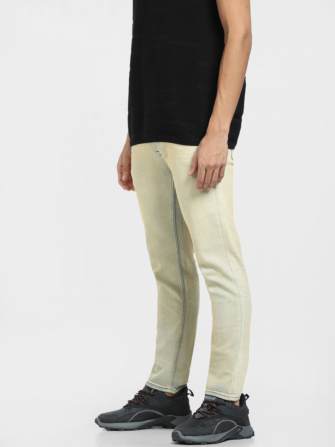 Blue Low Rise Heavily Washed Skinny Jeans