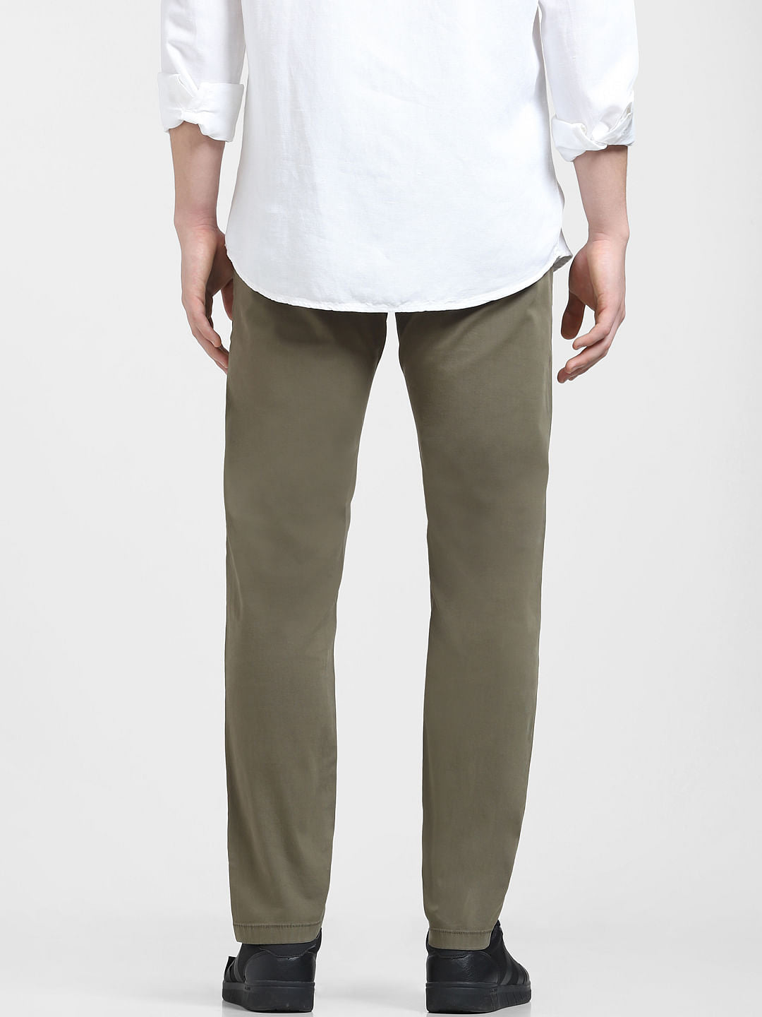 Green Mid Rise Regular Fit Pants