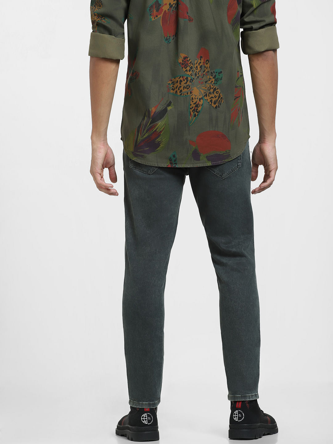 Green Low Rise Liam Skinny Fit Jeans