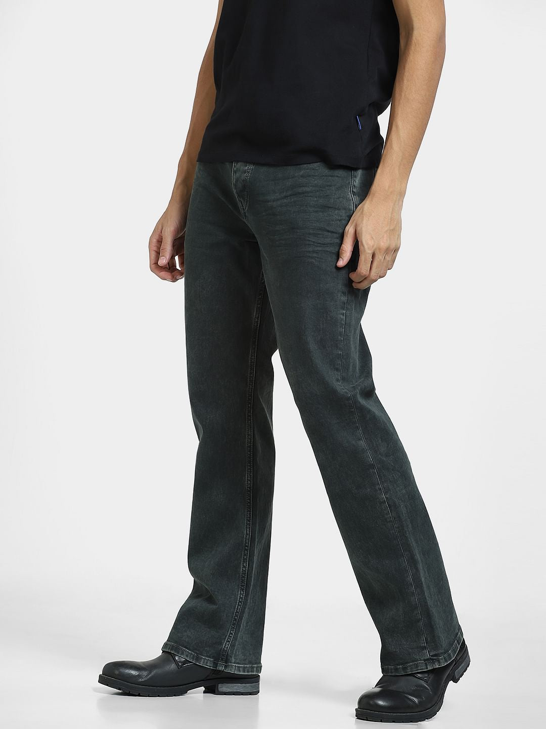 Green High Rise Ray Bootcut Jeans
