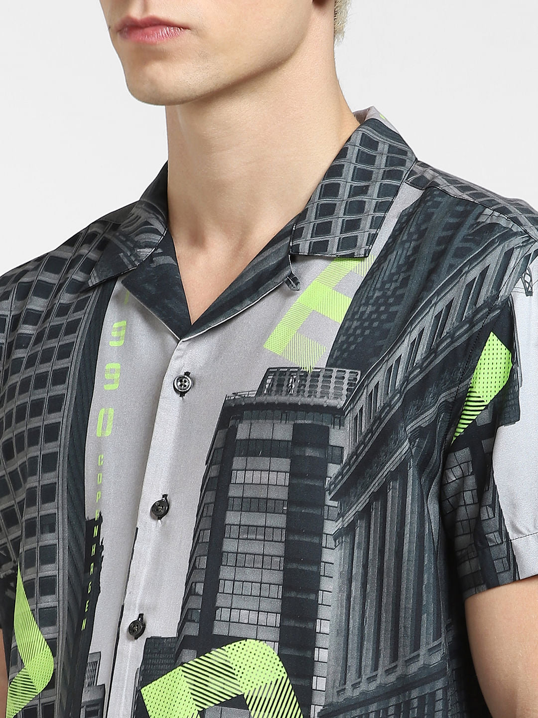 Black Printed Short Sleeve Shirt