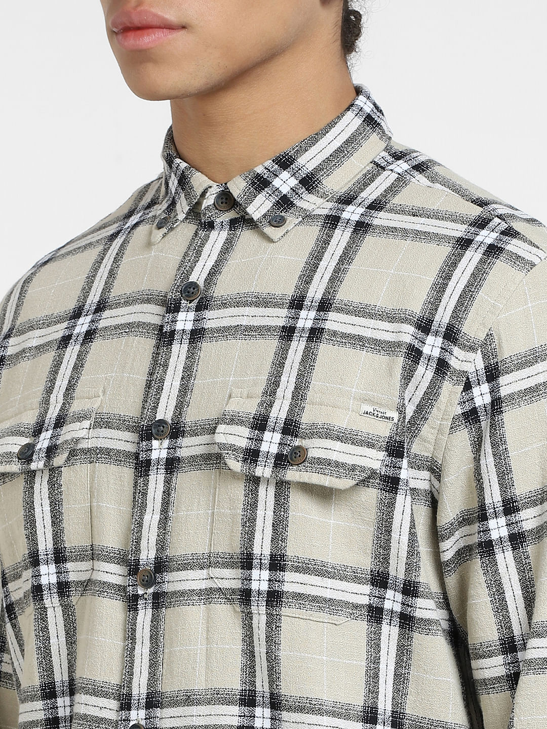Grey Check Full Sleeves Shirt