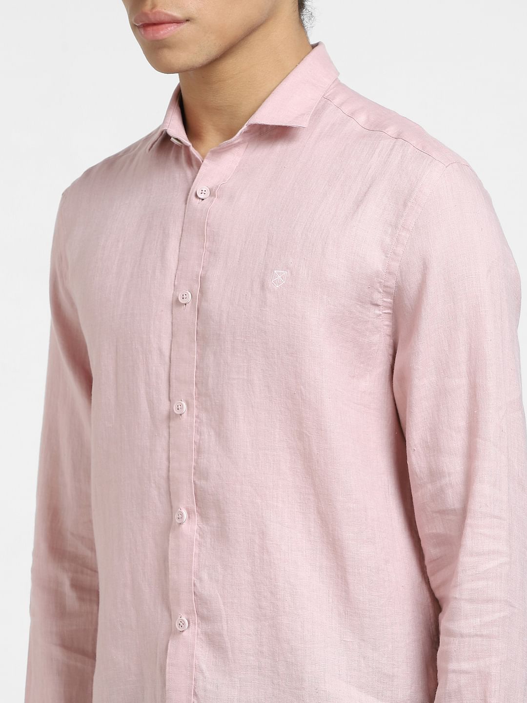 Pink Linen Full Sleeves Shirt