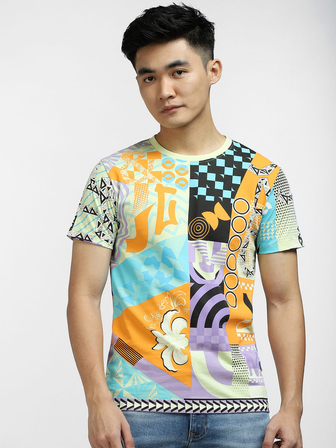 METAVERSE Green Printed Crew Neck T-shirt