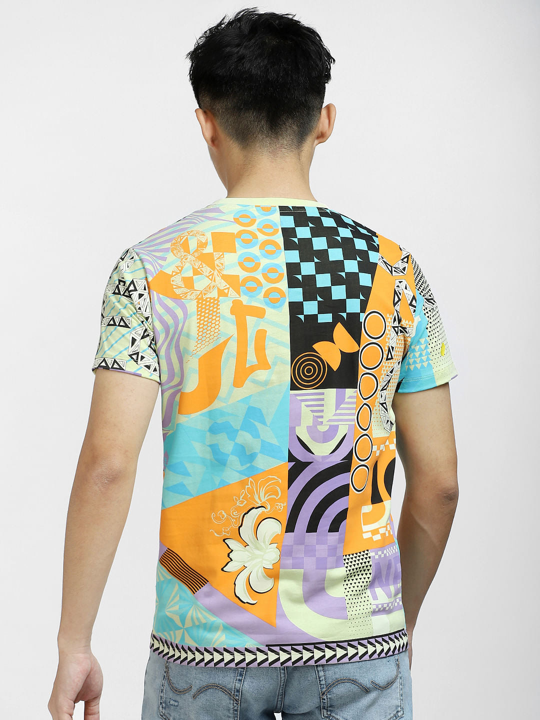 METAVERSE Green Printed Crew Neck T-shirt