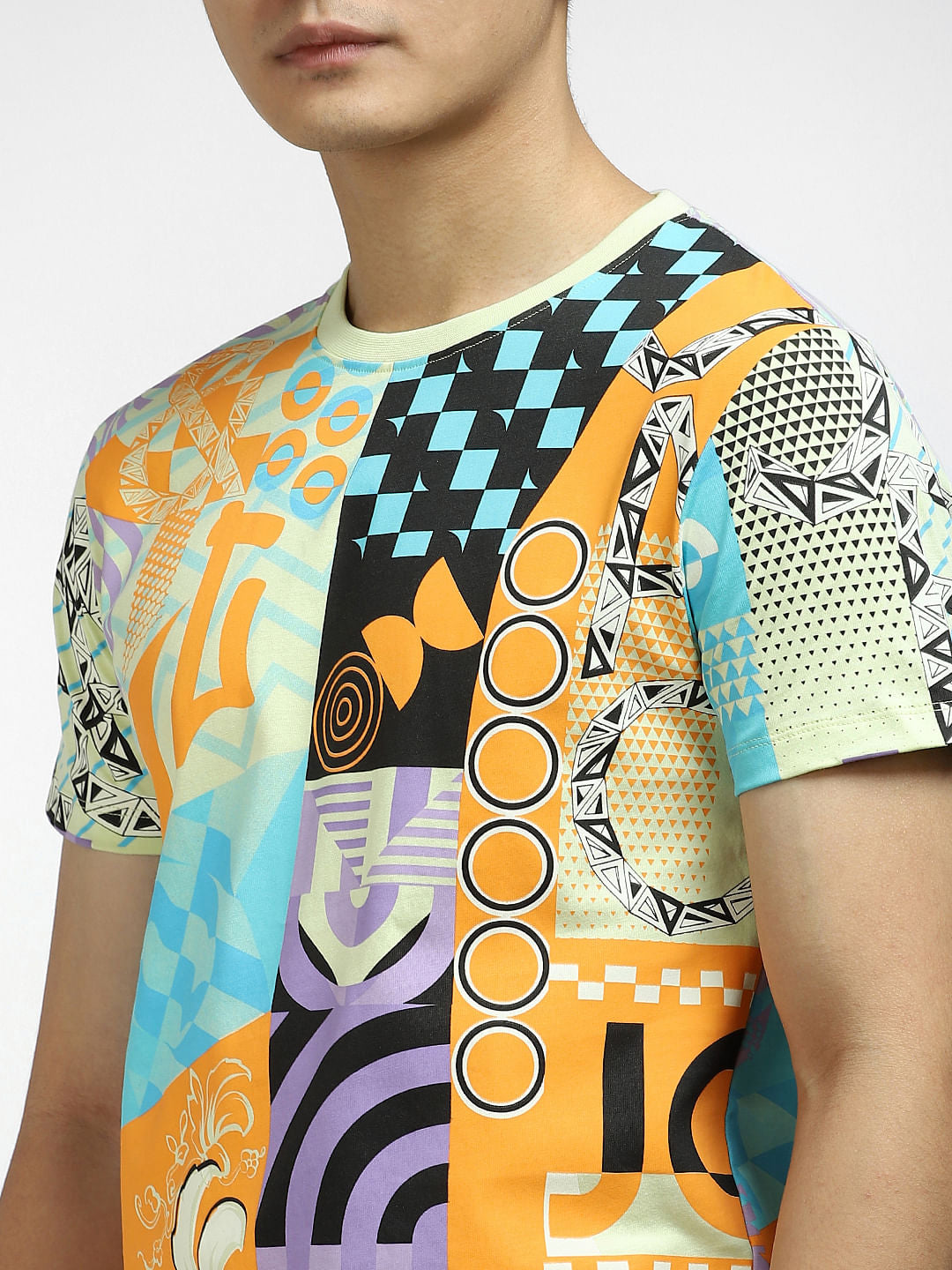 METAVERSE Green Printed Crew Neck T-shirt