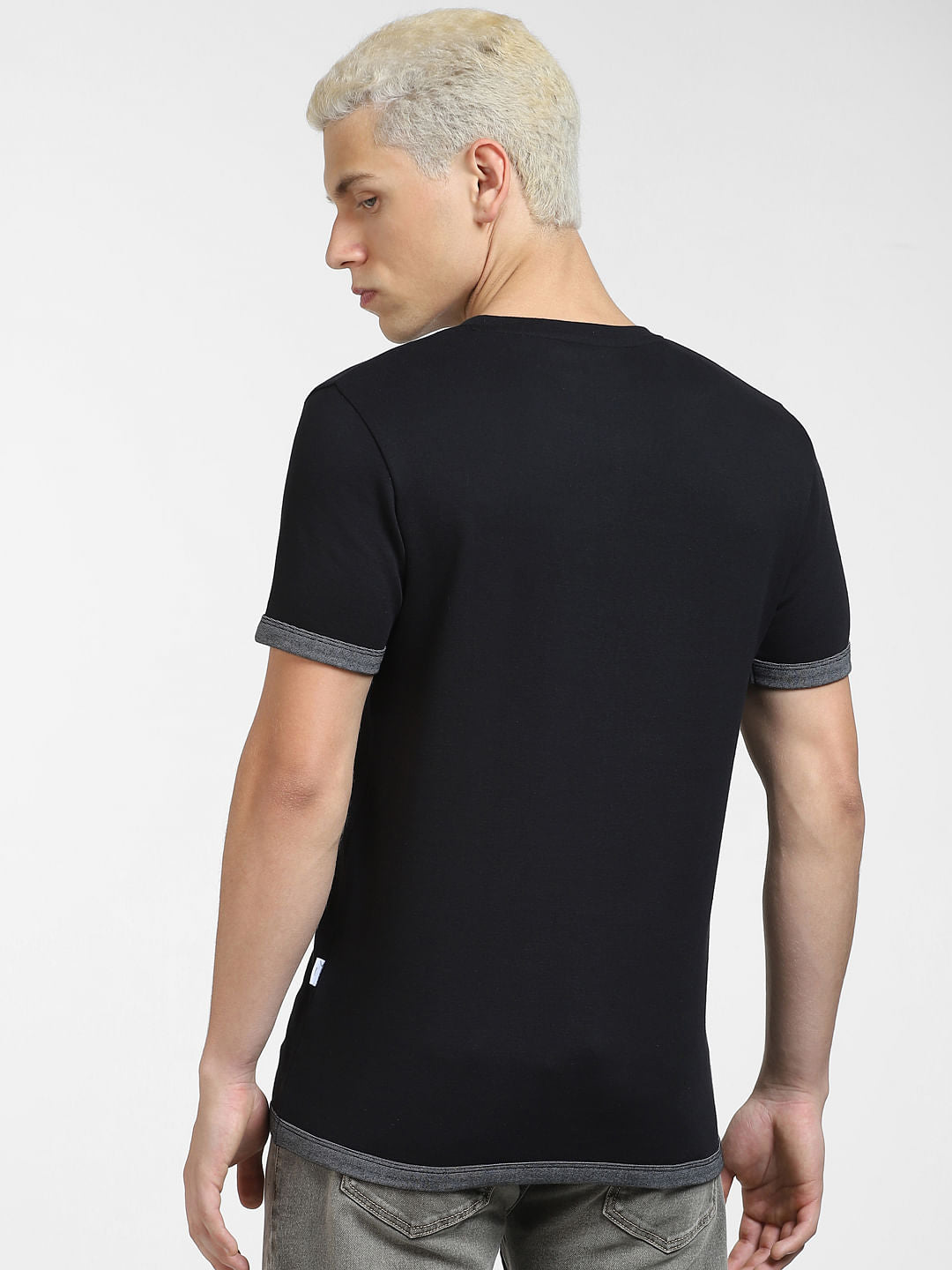 Black Reversible Logo Print Crew Neck T-shirt