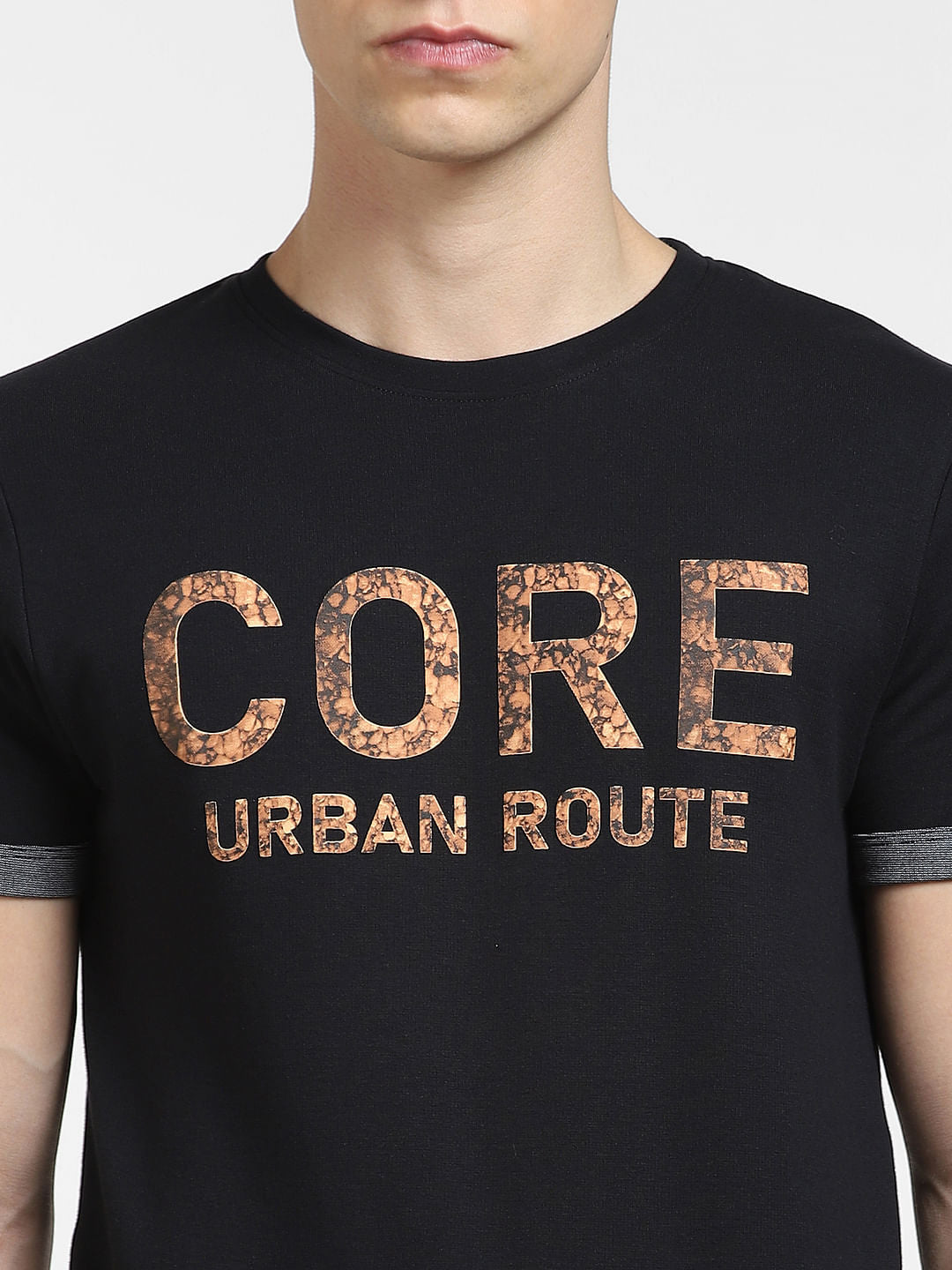 Black Reversible Logo Print Crew Neck T-shirt