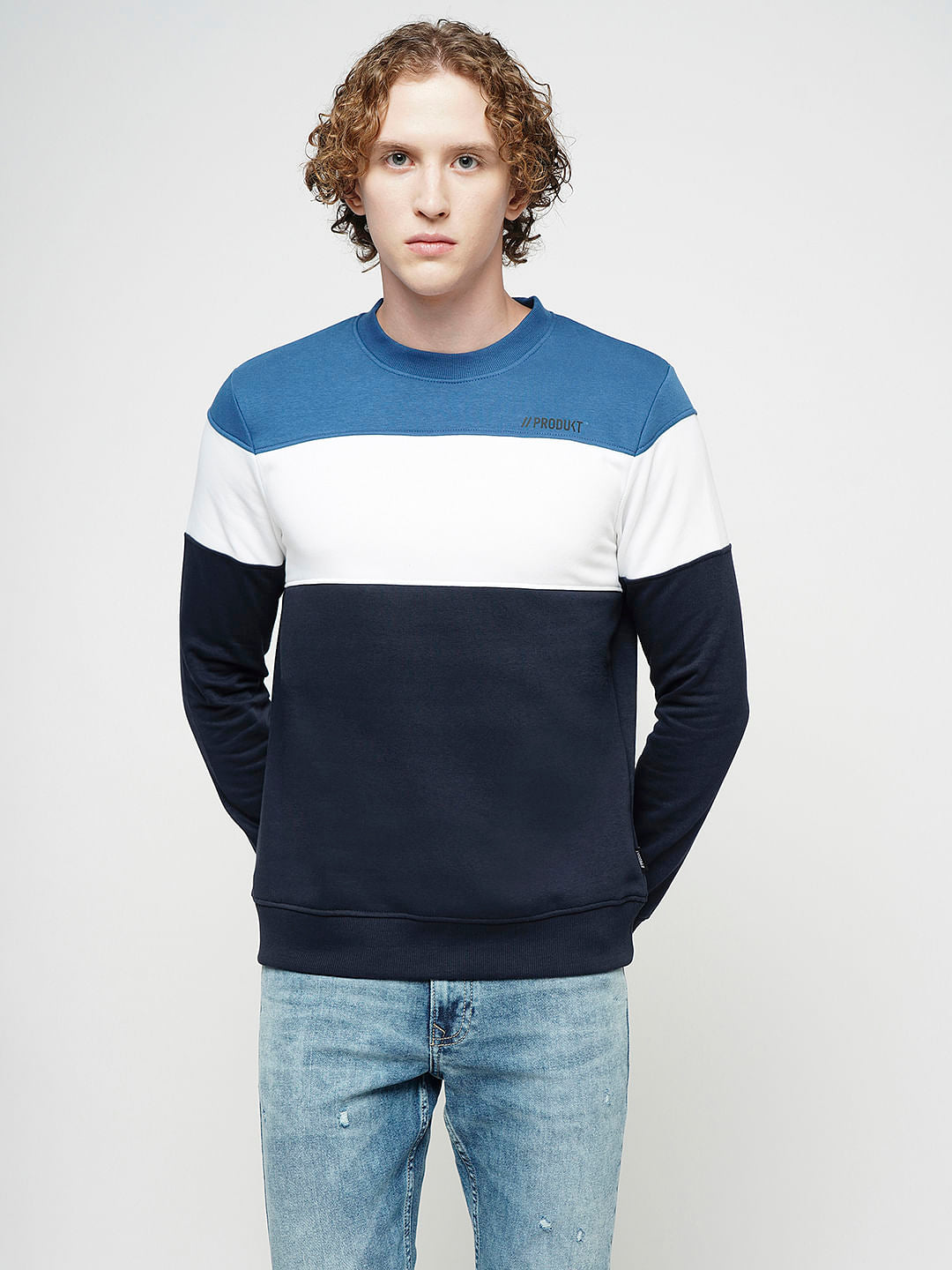 PRODUKT by JACK&JONES Blue Colourblocked Sweatshirt