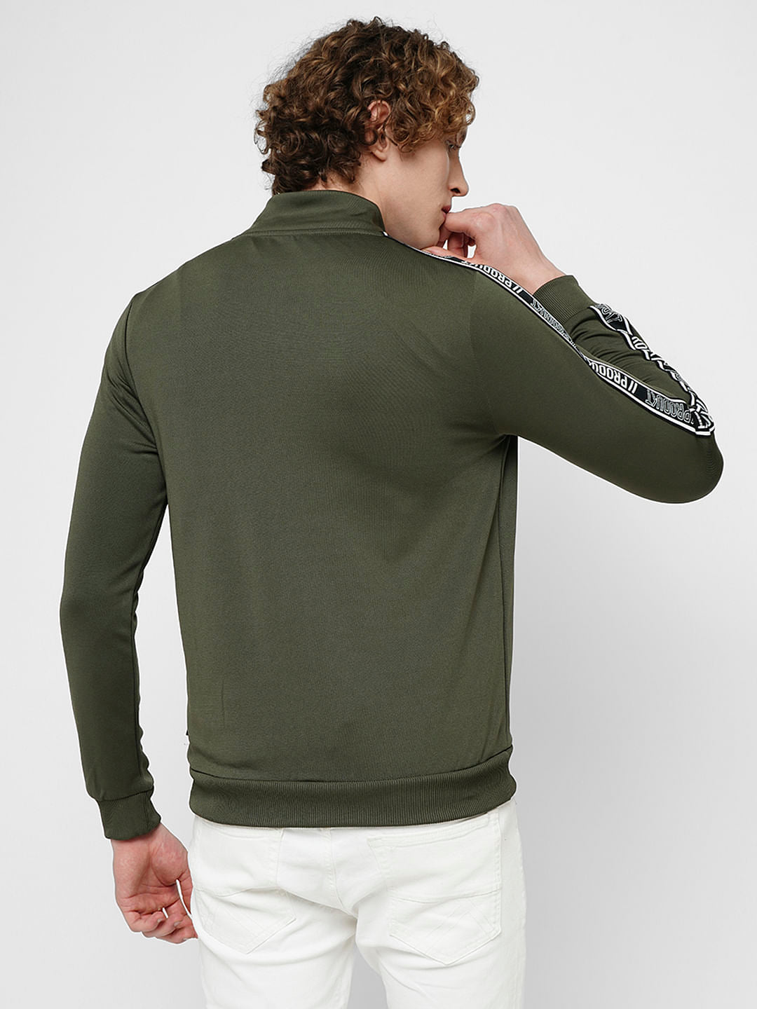 PRODUKT by JACK&JONES Green High Neck Zip-Up Sweatshirt
