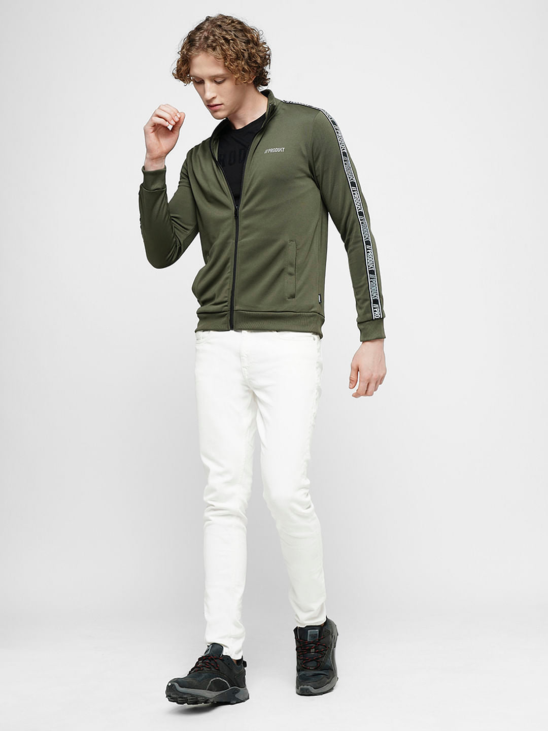 PRODUKT by JACK&JONES Green High Neck Zip-Up Sweatshirt