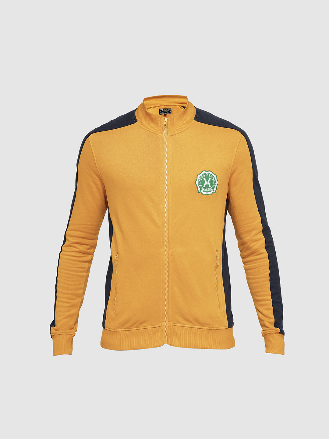 PRODUKT by JACK&JONES Yellow Colourblocked Zip-Up Sweatshirt