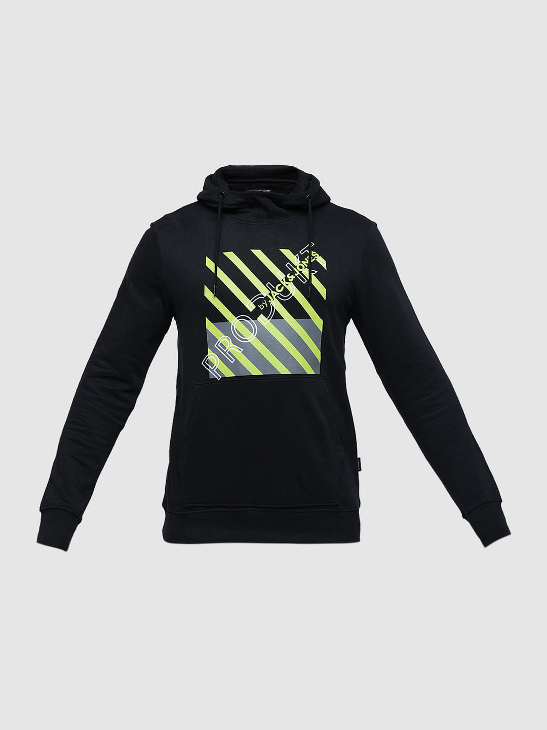 PRODUKT by JACK&JONES Black Printed Hooded Sweatshirt