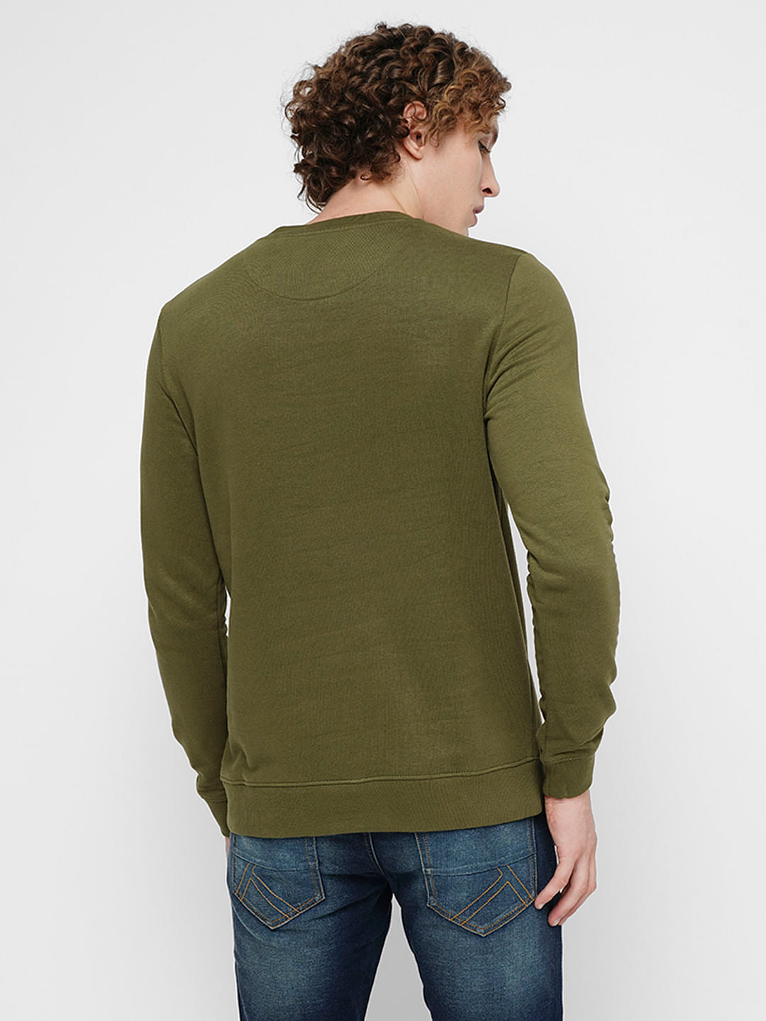 PRODUKT by JACK&JONES Green Printed Cotton Sweatshirt