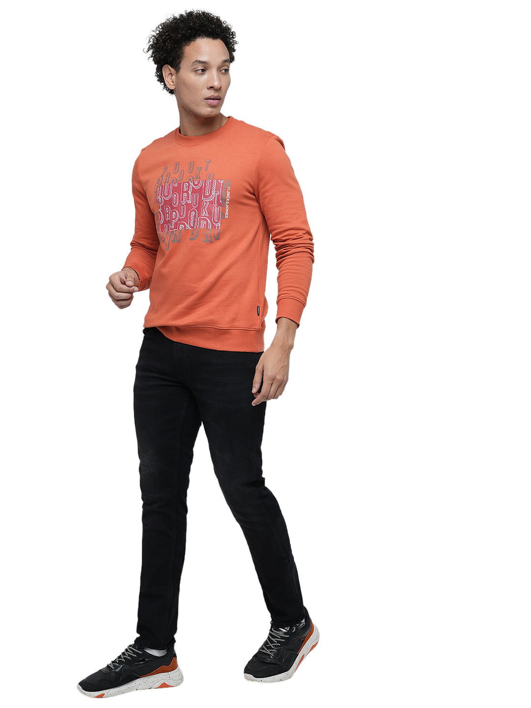 PRODUKT by JACK&JONES Red Printed Cotton Sweatshirt