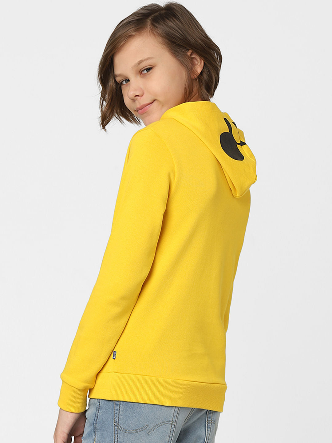 Boys Yellow Text Print Sweatshirt