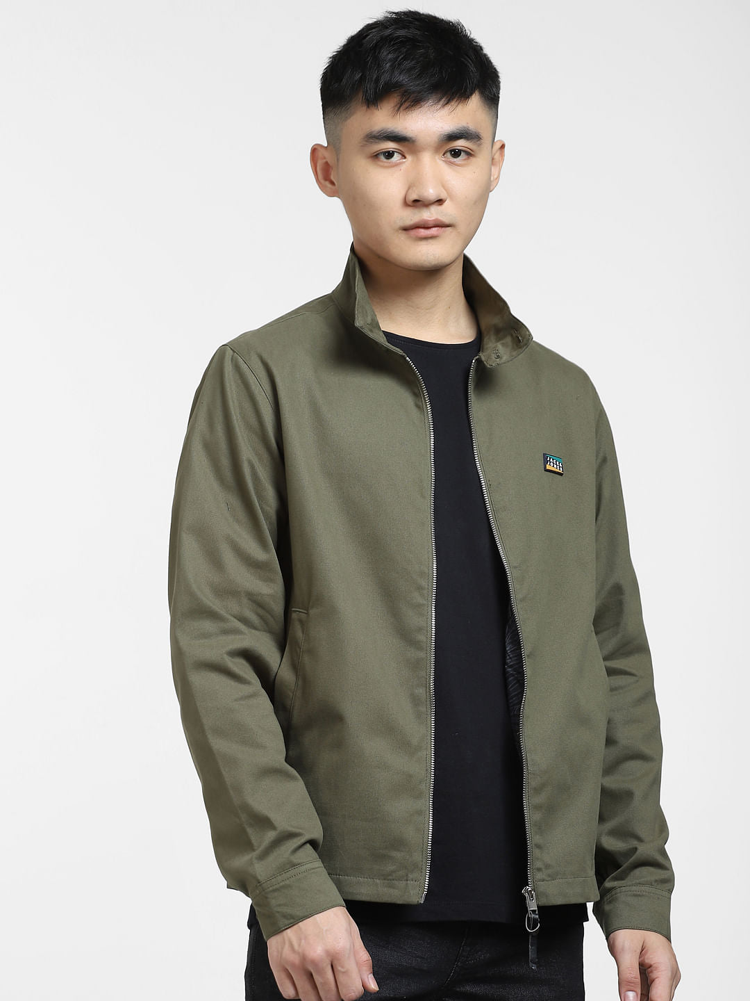 Green Quilted Casual Jacket