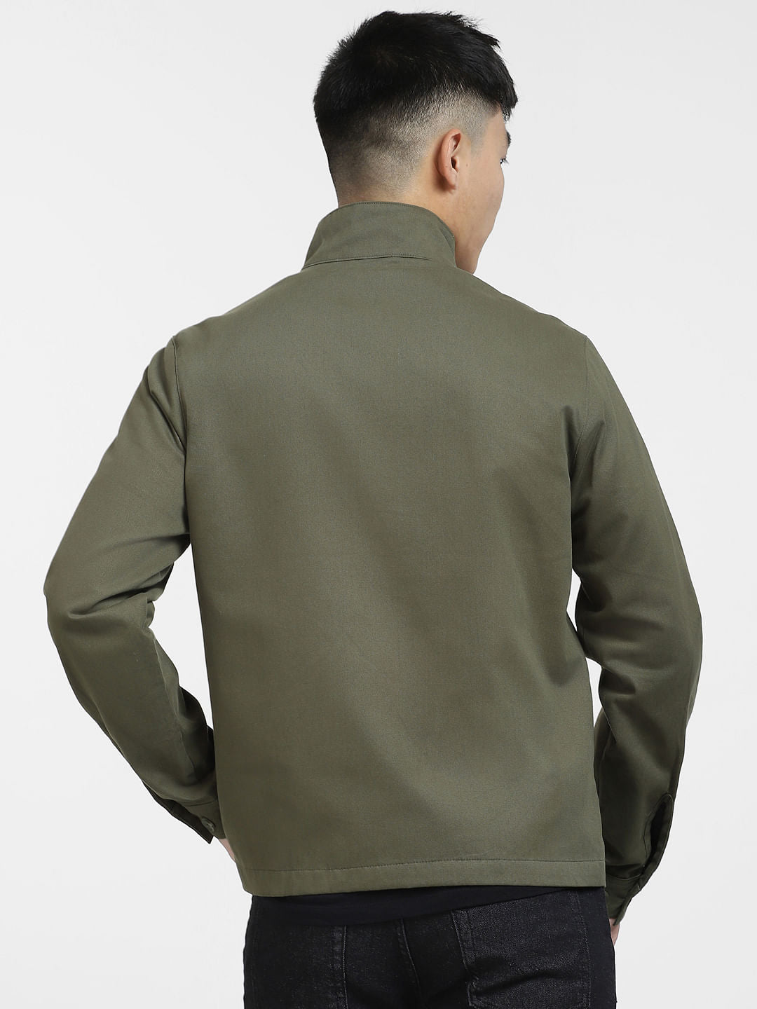 Green Quilted Casual Jacket