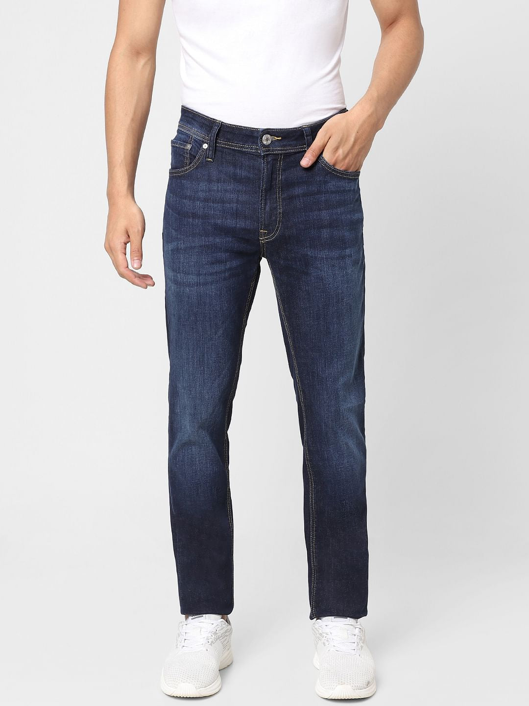 Blue Low Rise Washed Ben Skinny Jeans