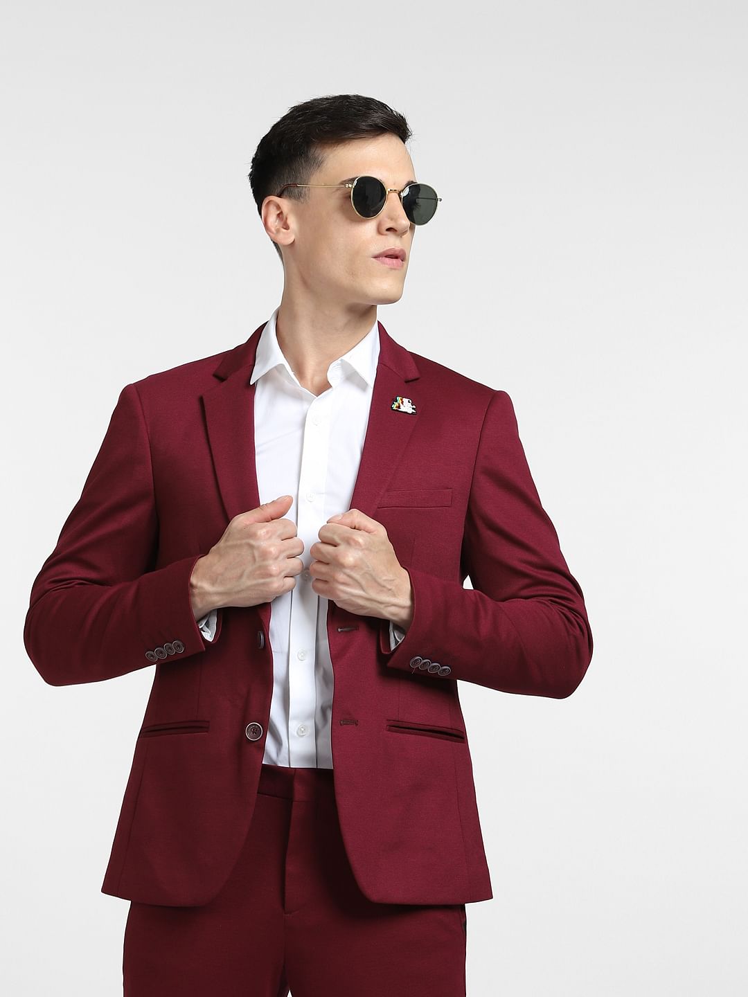 Maroon Suit-Set Blazer