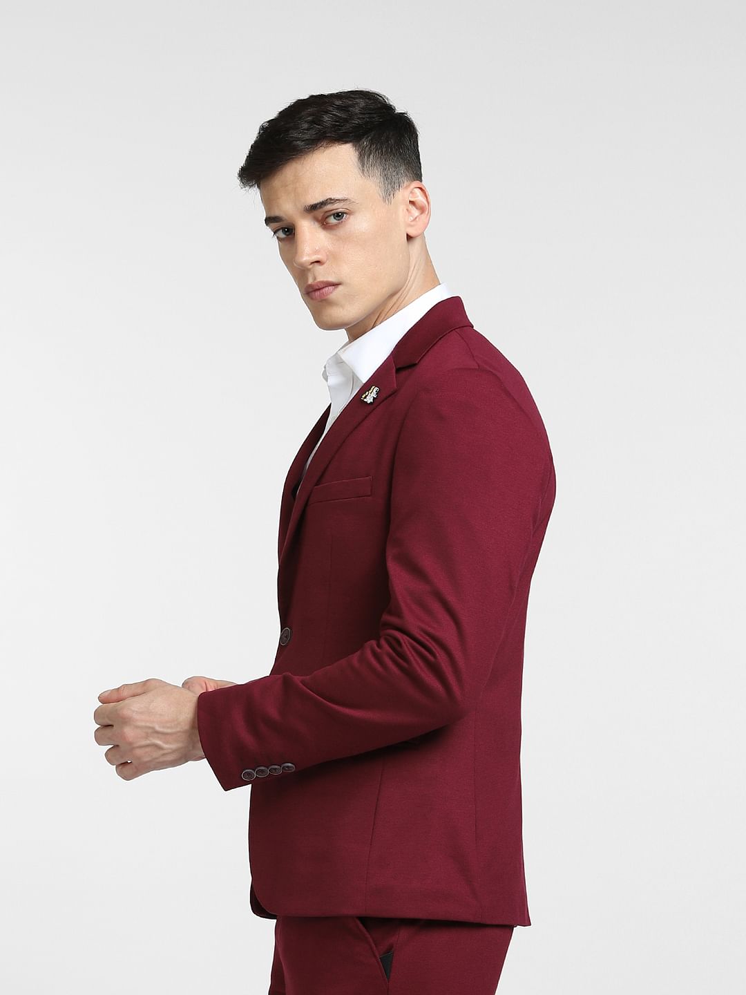 Maroon Suit-Set Blazer