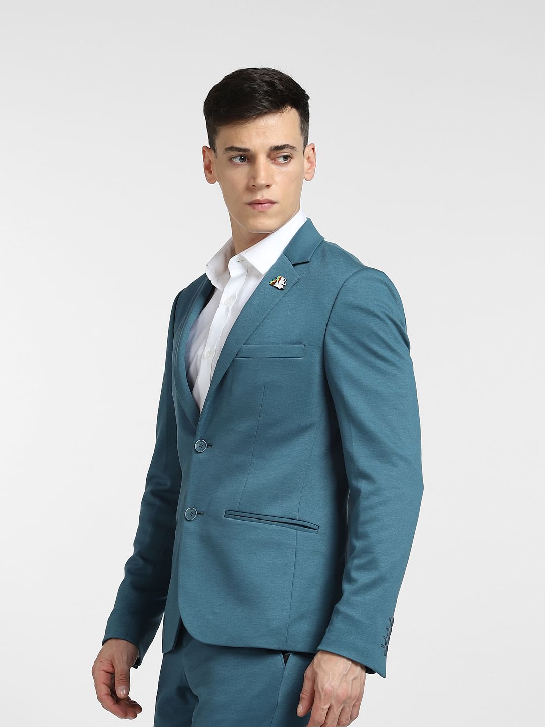 Teal Suit-Set Blazer