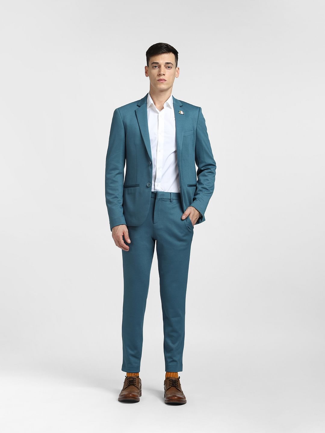 Teal Suit-Set Blazer