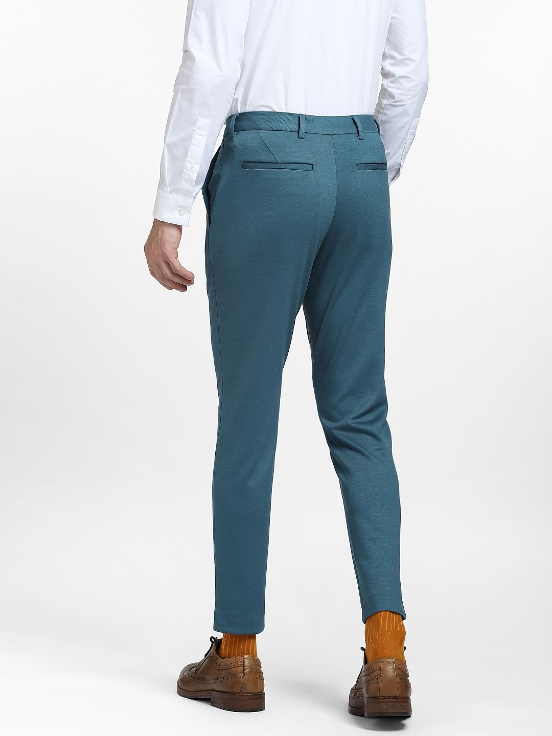 Teal Mid Rise Suit Set Trousers