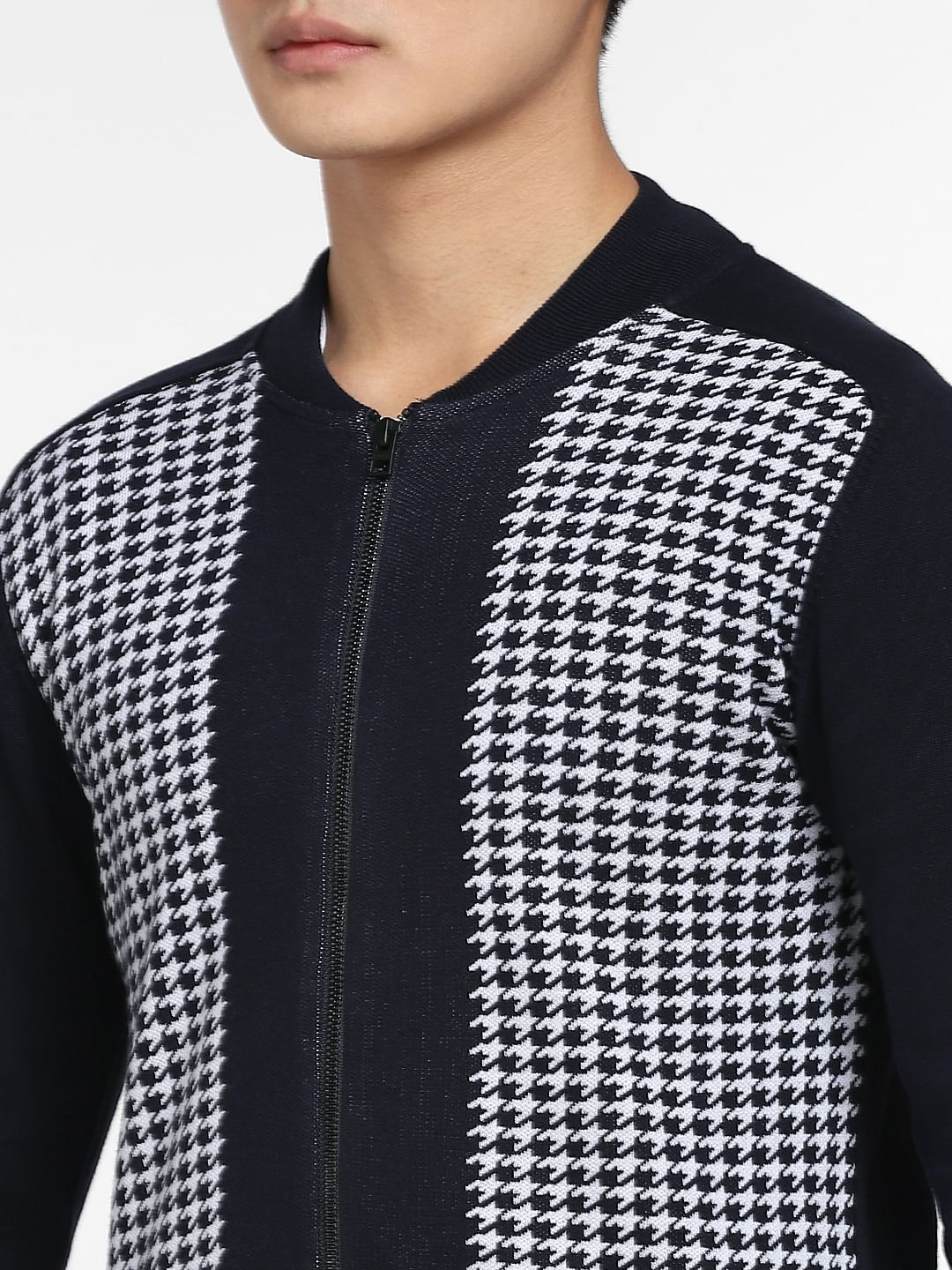 Navy Blue Printed Co-ord Jacket