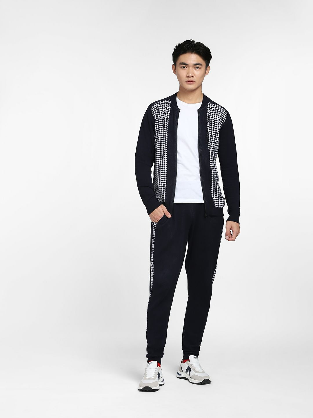 Navy Blue Printed Co-ord Jacket