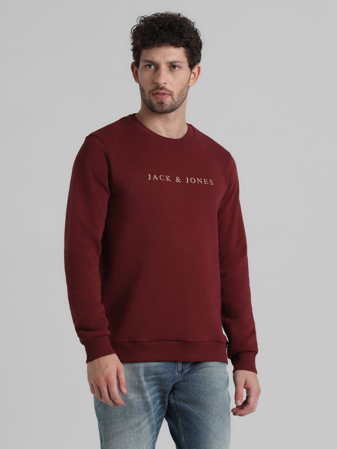 Maroon Logo Print Sweatshirt