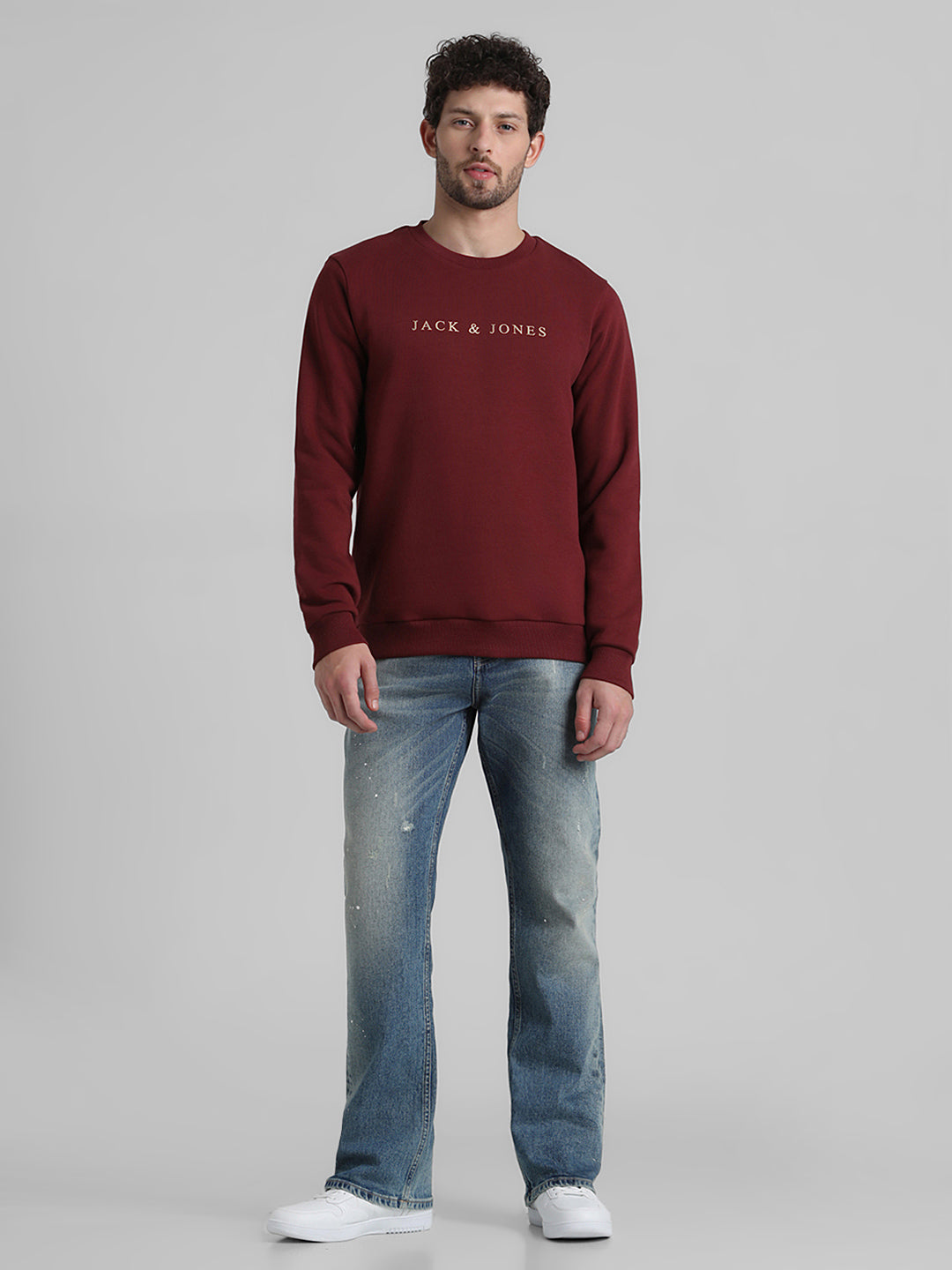 Maroon Logo Print Sweatshirt