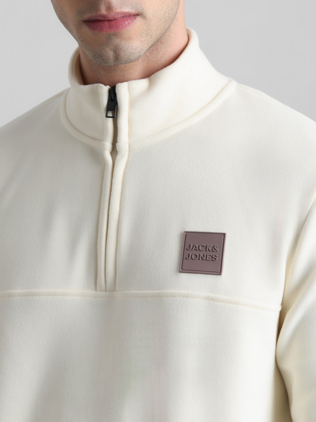 Half-Zip High Neck Sweatshirt