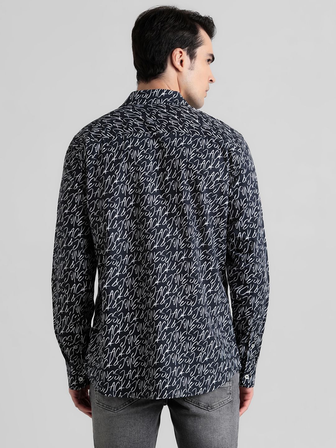Black Printed Full Sleeves Shirt