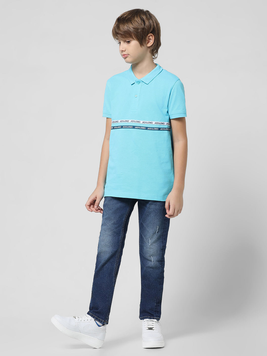 Blue Tape Detail Polo T-shirt